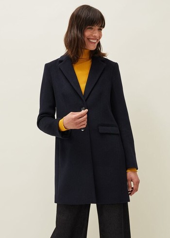 Phase Eight Lydia Wool Smart Coats Navy Canada | MVQDFP-203